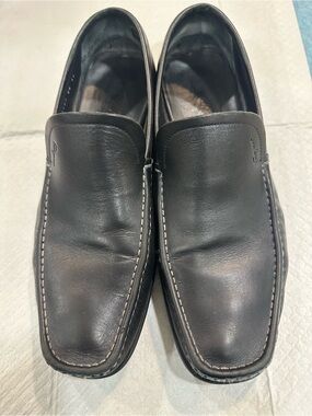 Salvatore Ferragamo Black Leather Slip-On Loafers - made in Italy size 11
